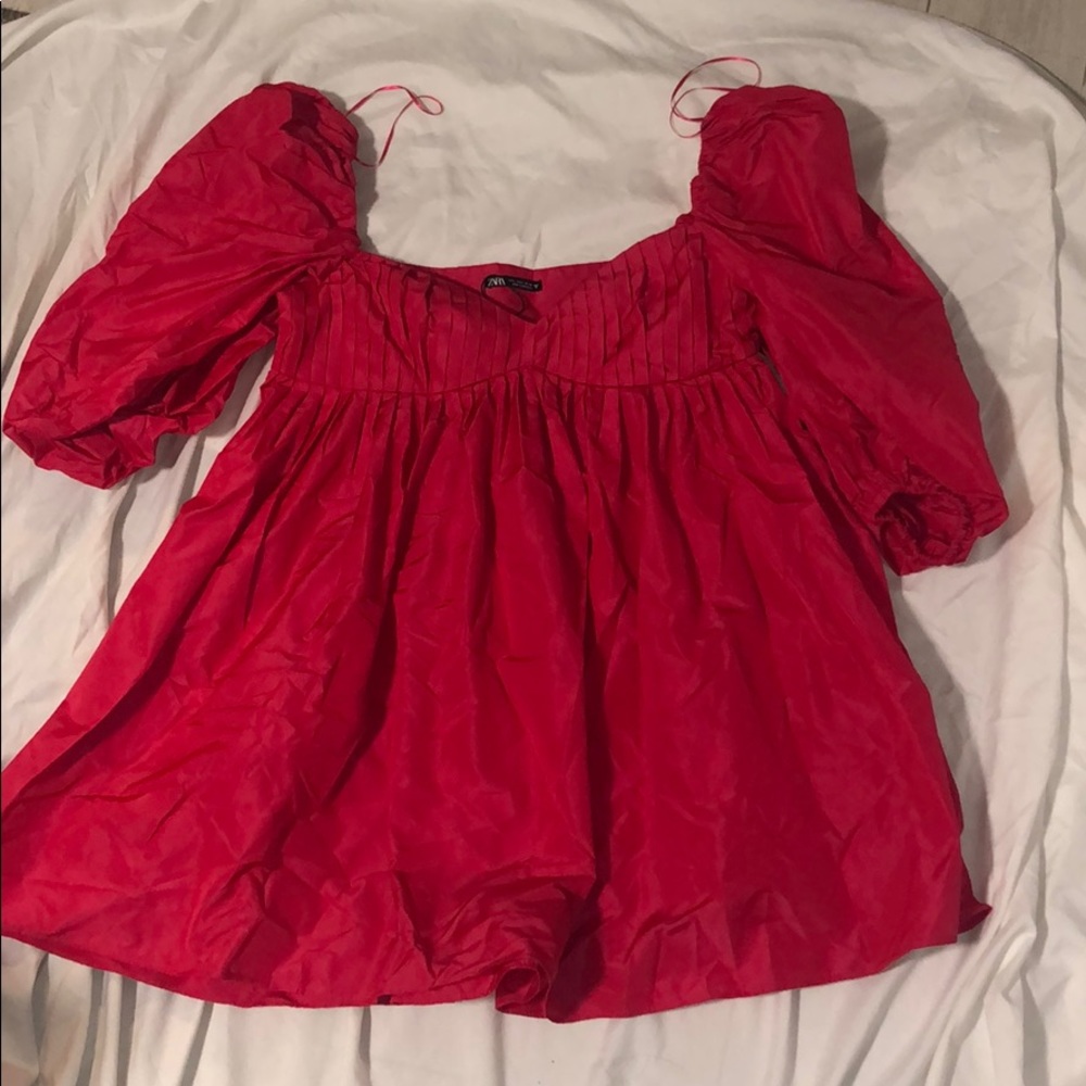 Zara Hot Pink Babydoll Dress